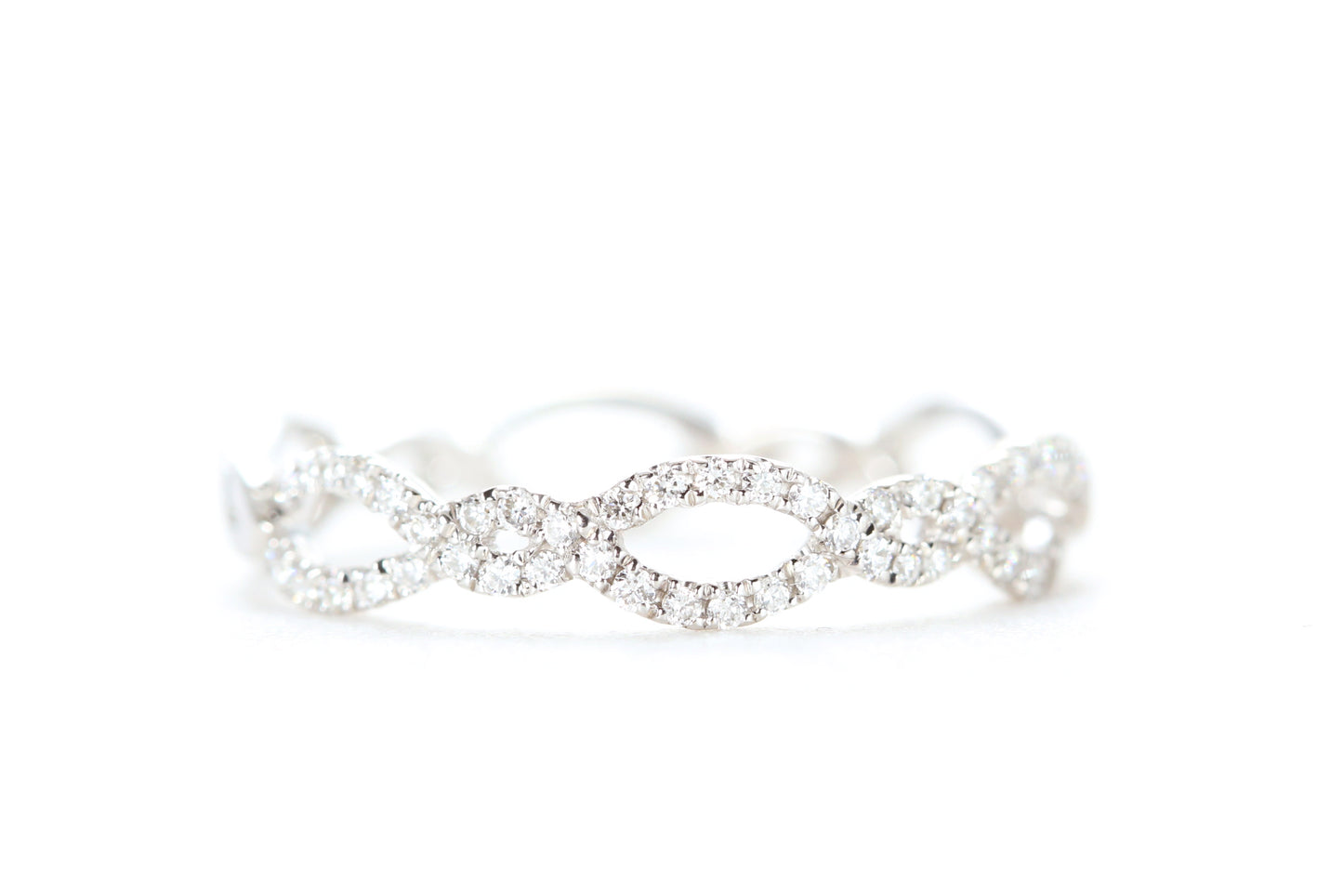 Open Twist Diamond Ring White Gold