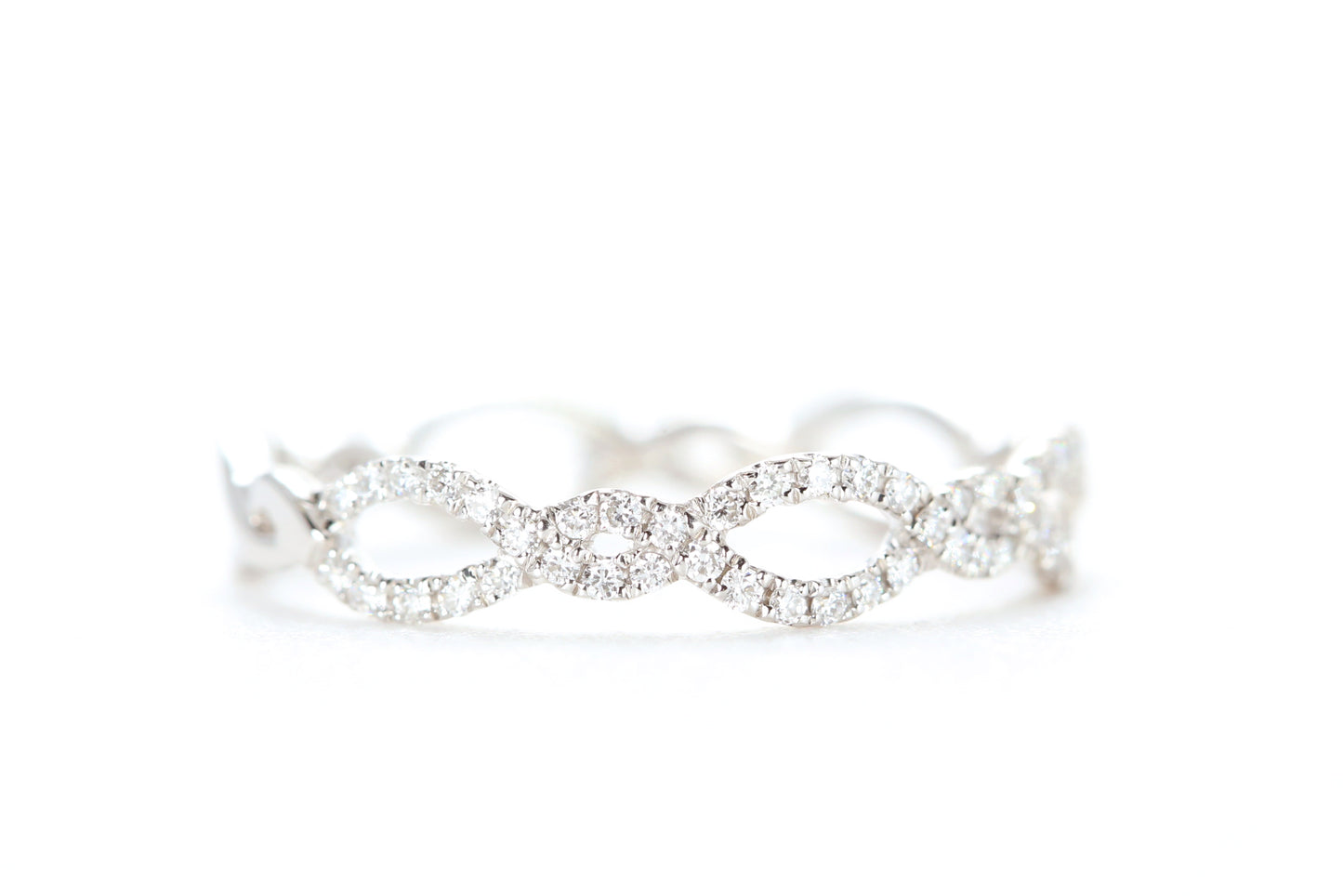 Open Twist Diamond Ring White Gold