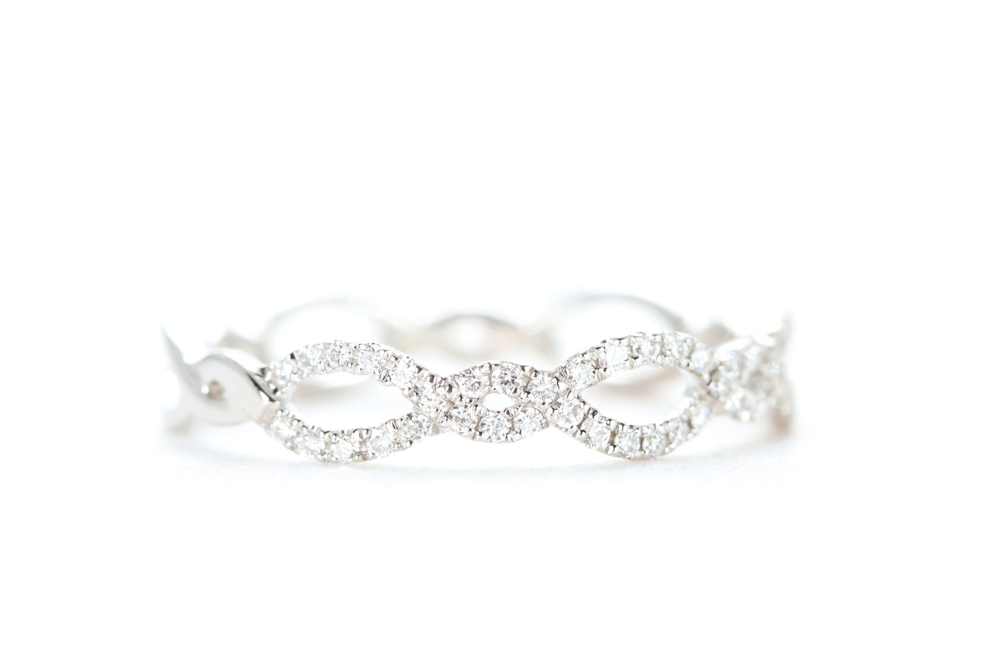 Open Twist Diamond Ring White Gold