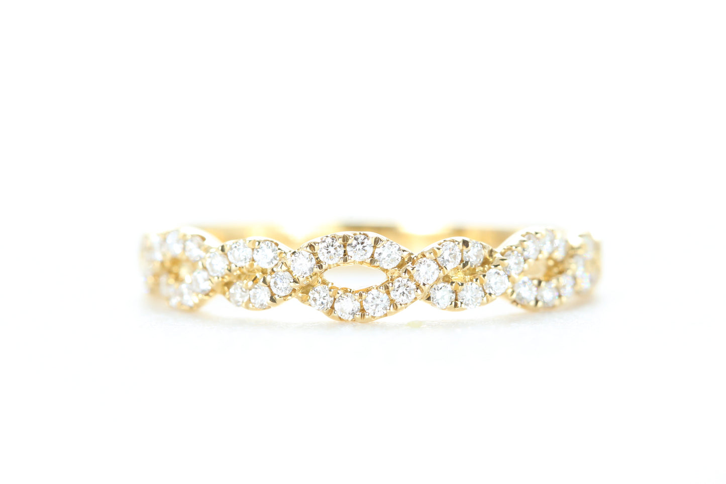 Open Twist Diamond Ring Yellow Gold