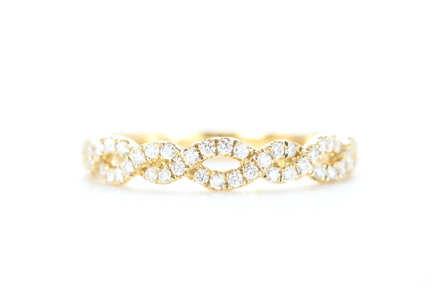 Open Twist Diamond Ring Yellow Gold
