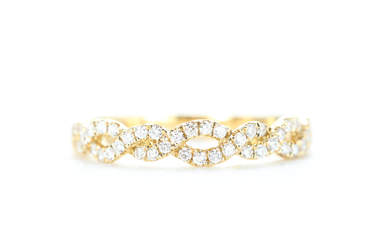 Open Twist Diamond Ring Yellow Gold