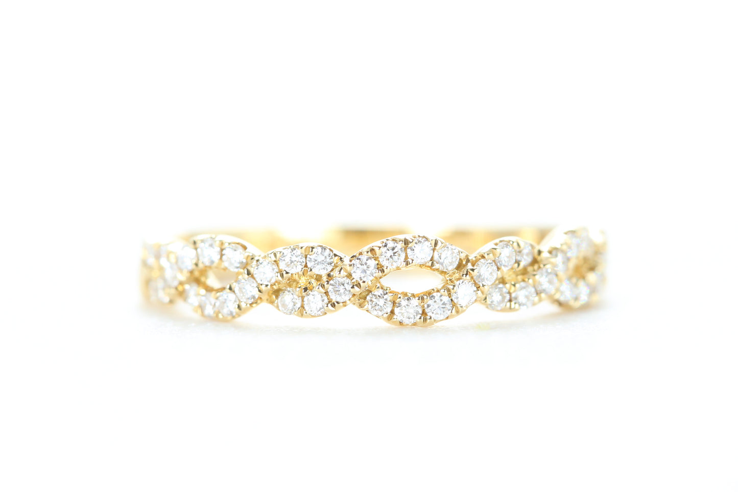 Open Twist Diamond Ring Yellow Gold