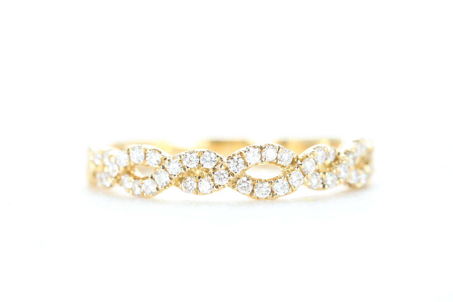 Open Twist Diamond Ring Yellow Gold