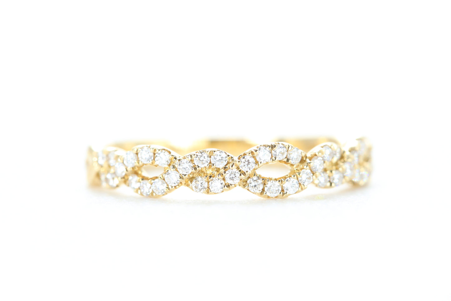 Open Twist Diamond Ring Yellow Gold