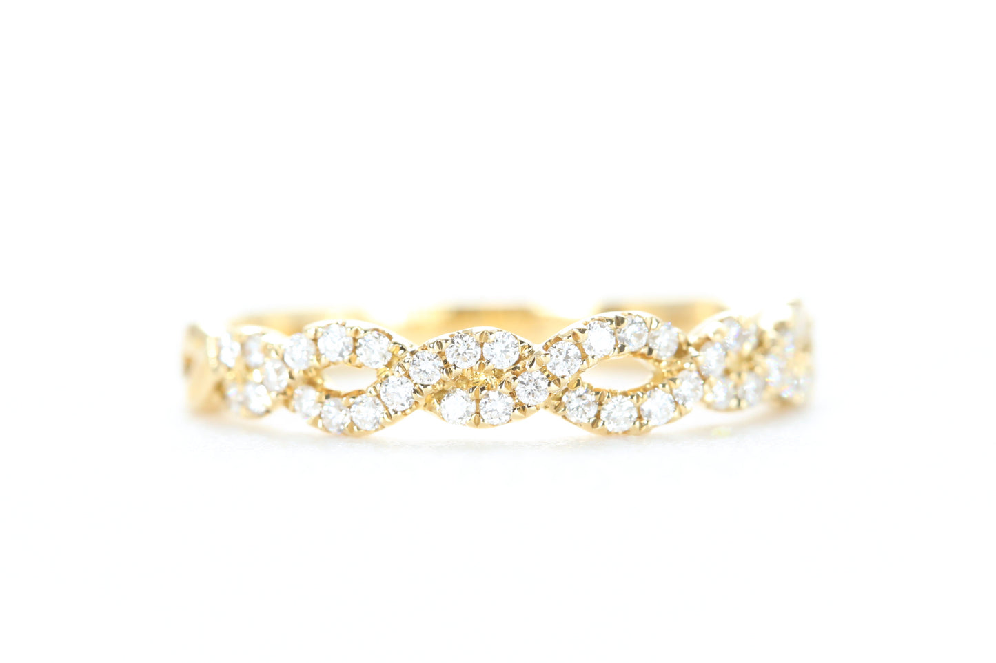 Open Twist Diamond Ring Yellow Gold