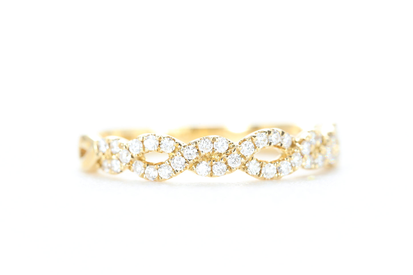 Open Twist Diamond Ring Yellow Gold