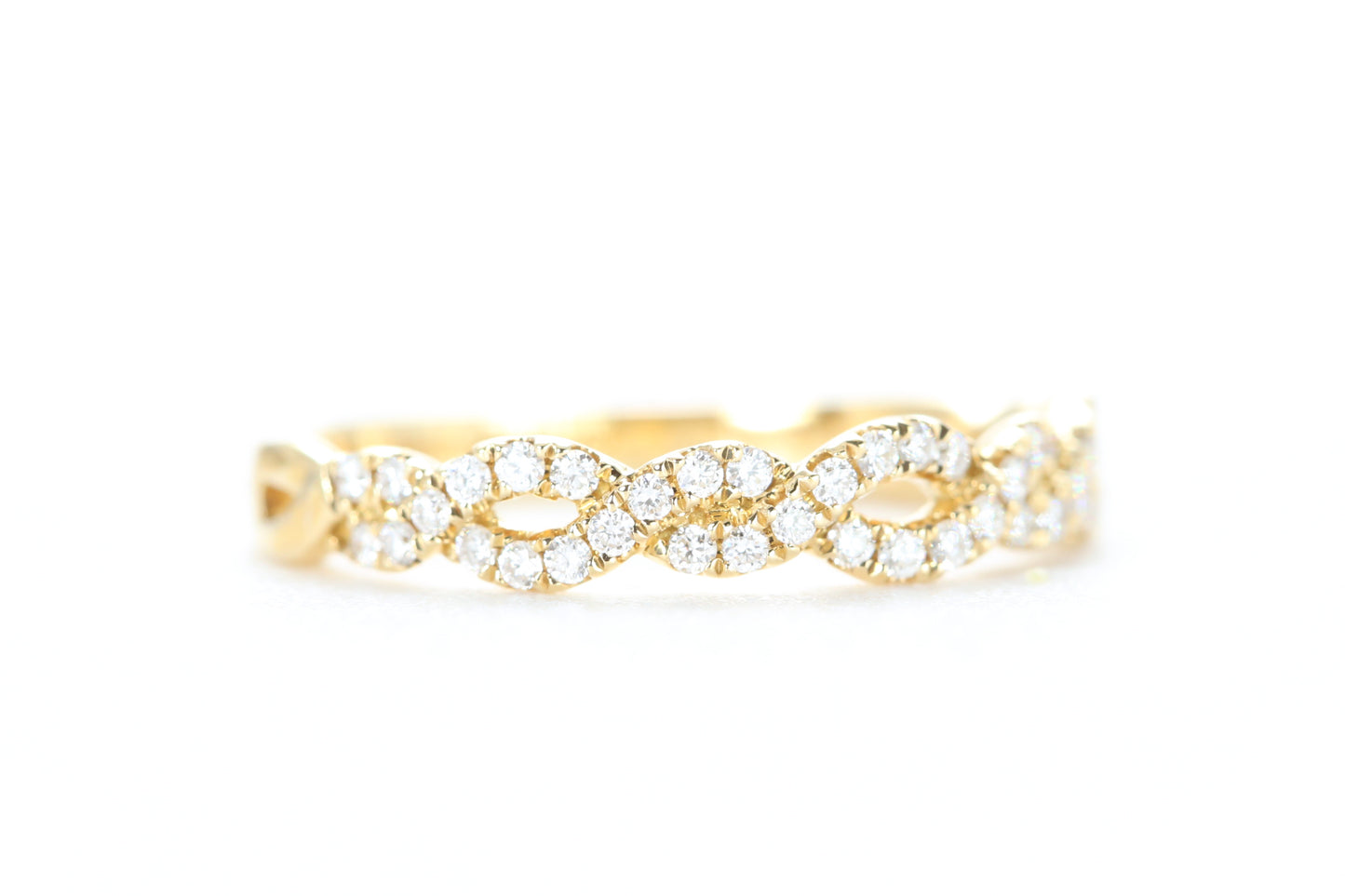 Open Twist Diamond Ring Yellow Gold
