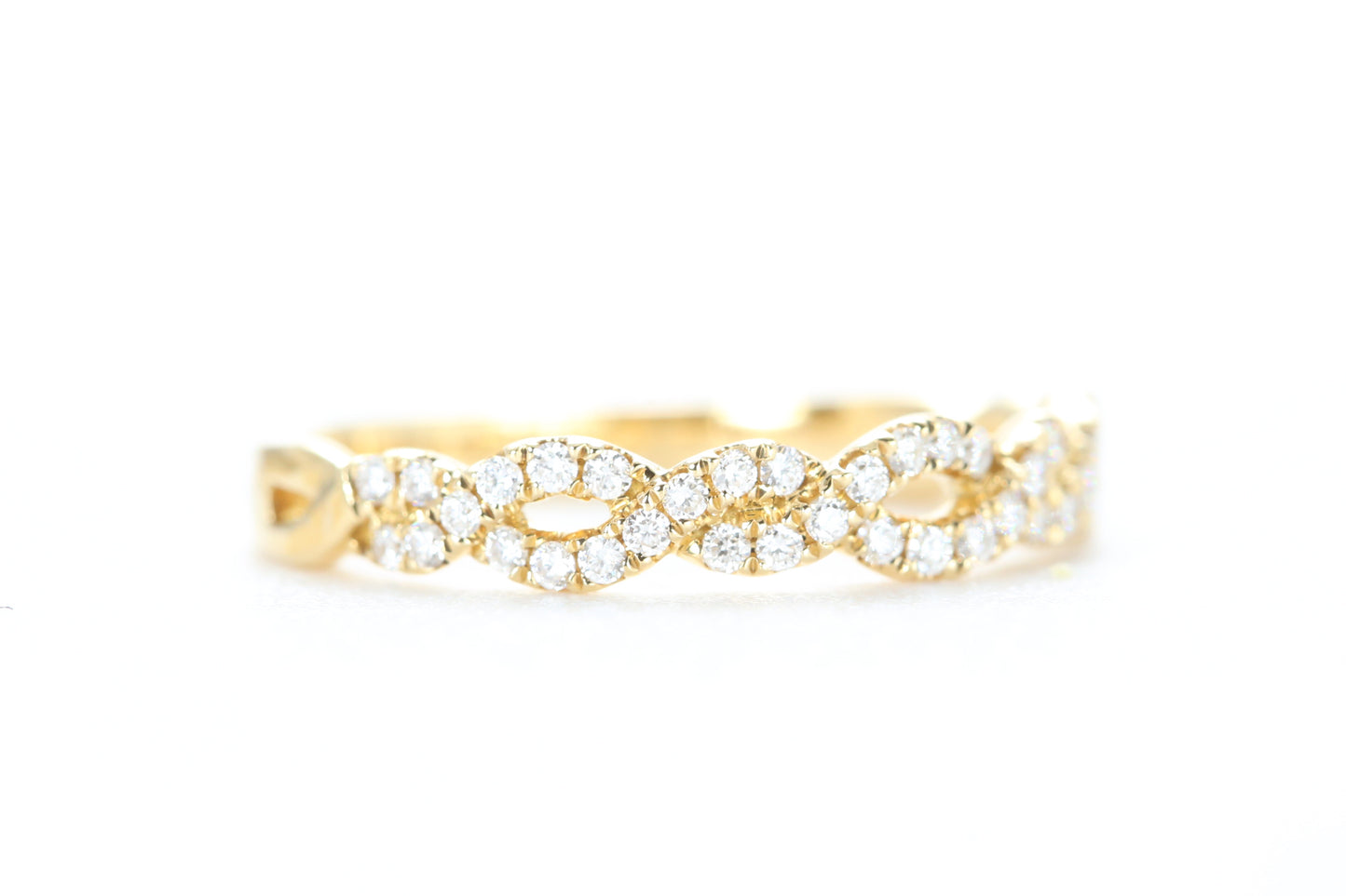 Open Twist Diamond Ring Yellow Gold