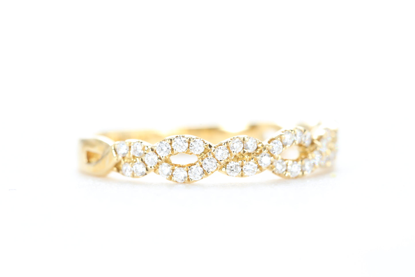 Open Twist Diamond Ring Yellow Gold