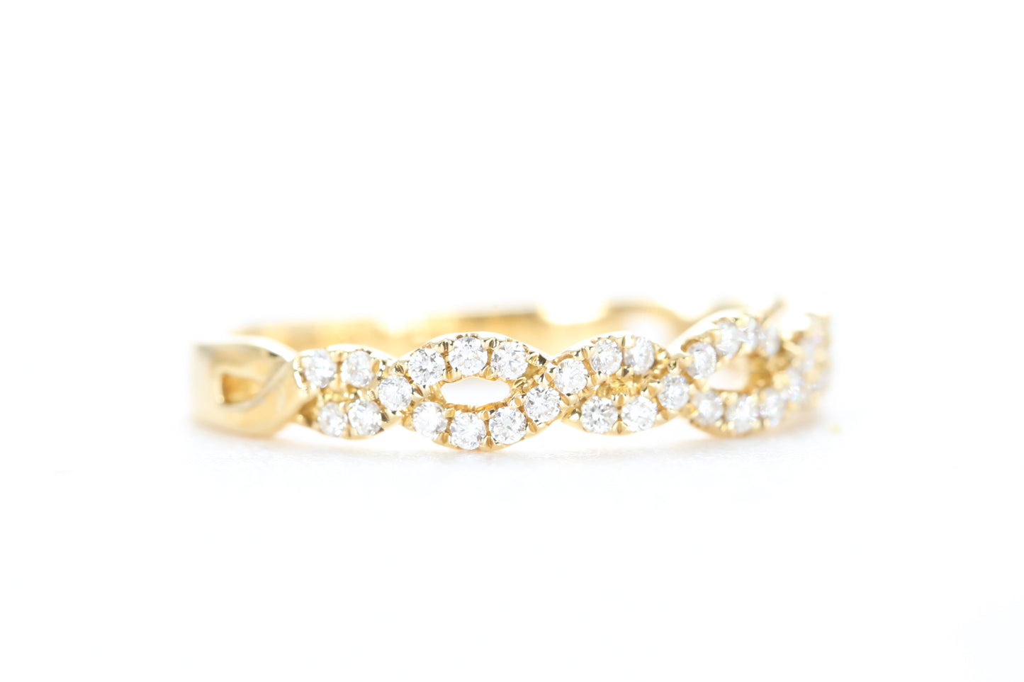 Open Twist Diamond Ring Yellow Gold
