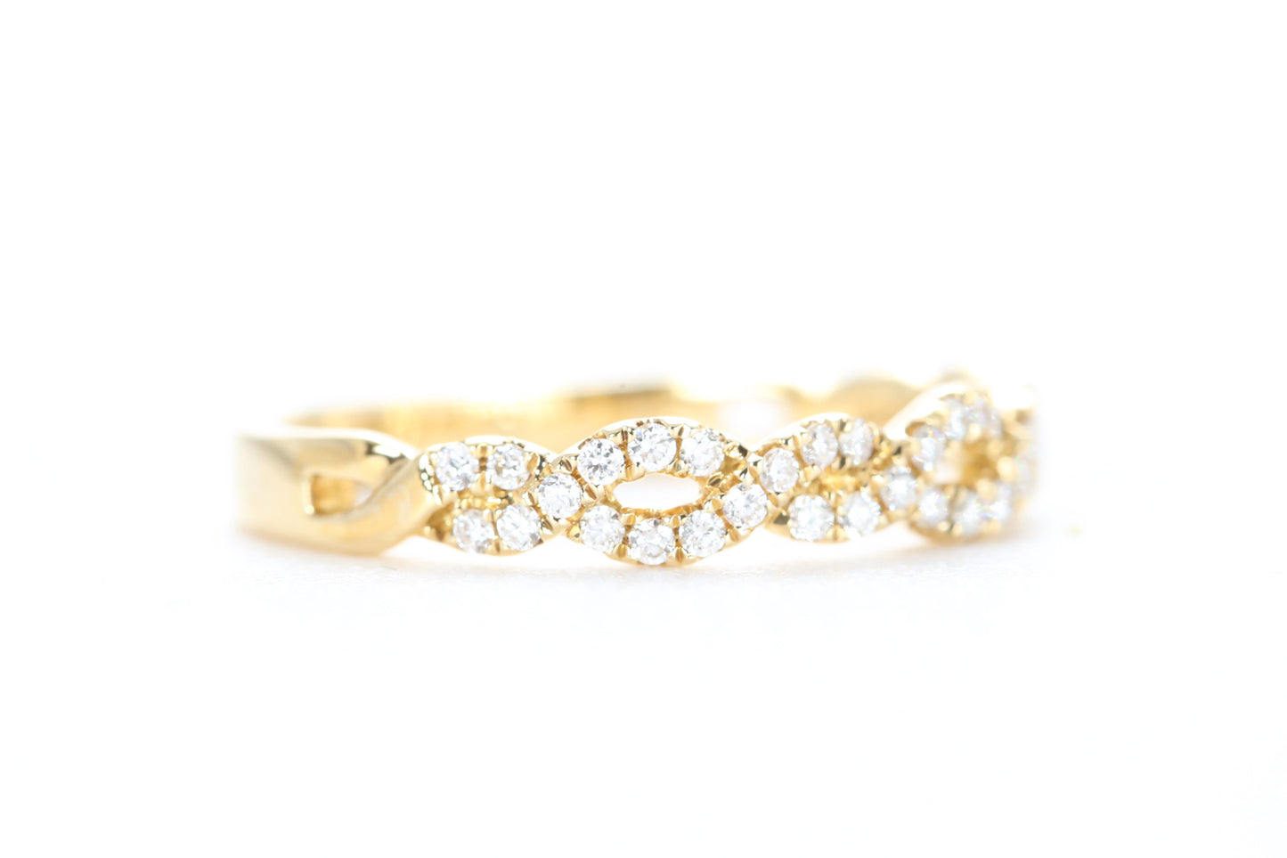 Open Twist Diamond Ring Yellow Gold