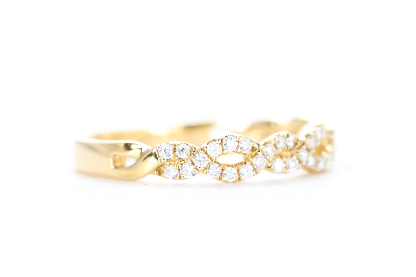 Open Twist Diamond Ring Yellow Gold