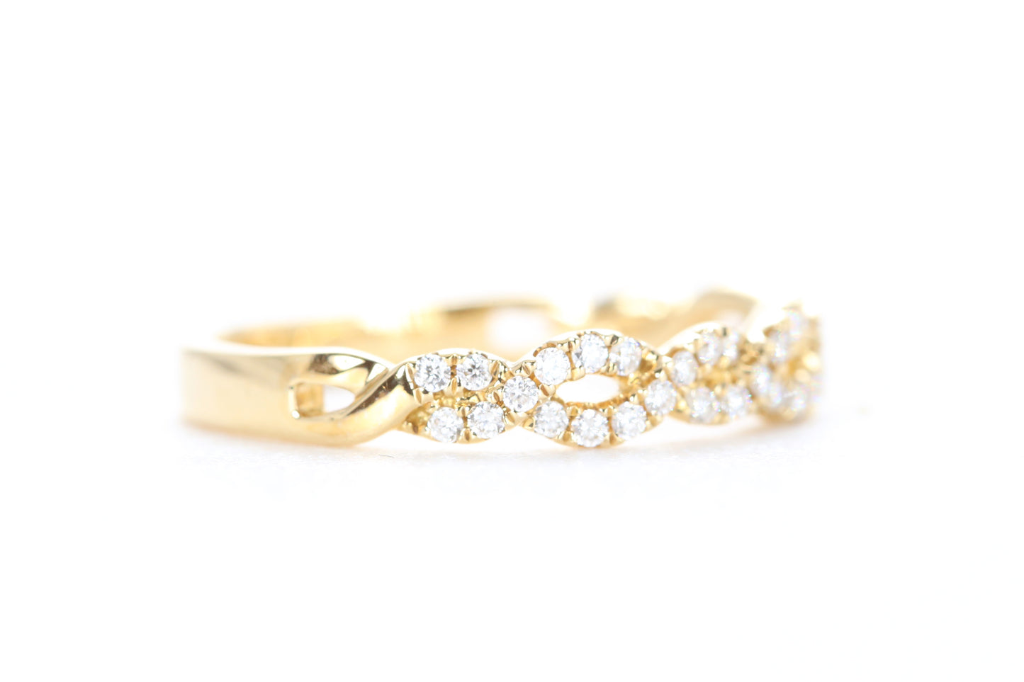 Open Twist Diamond Ring Yellow Gold