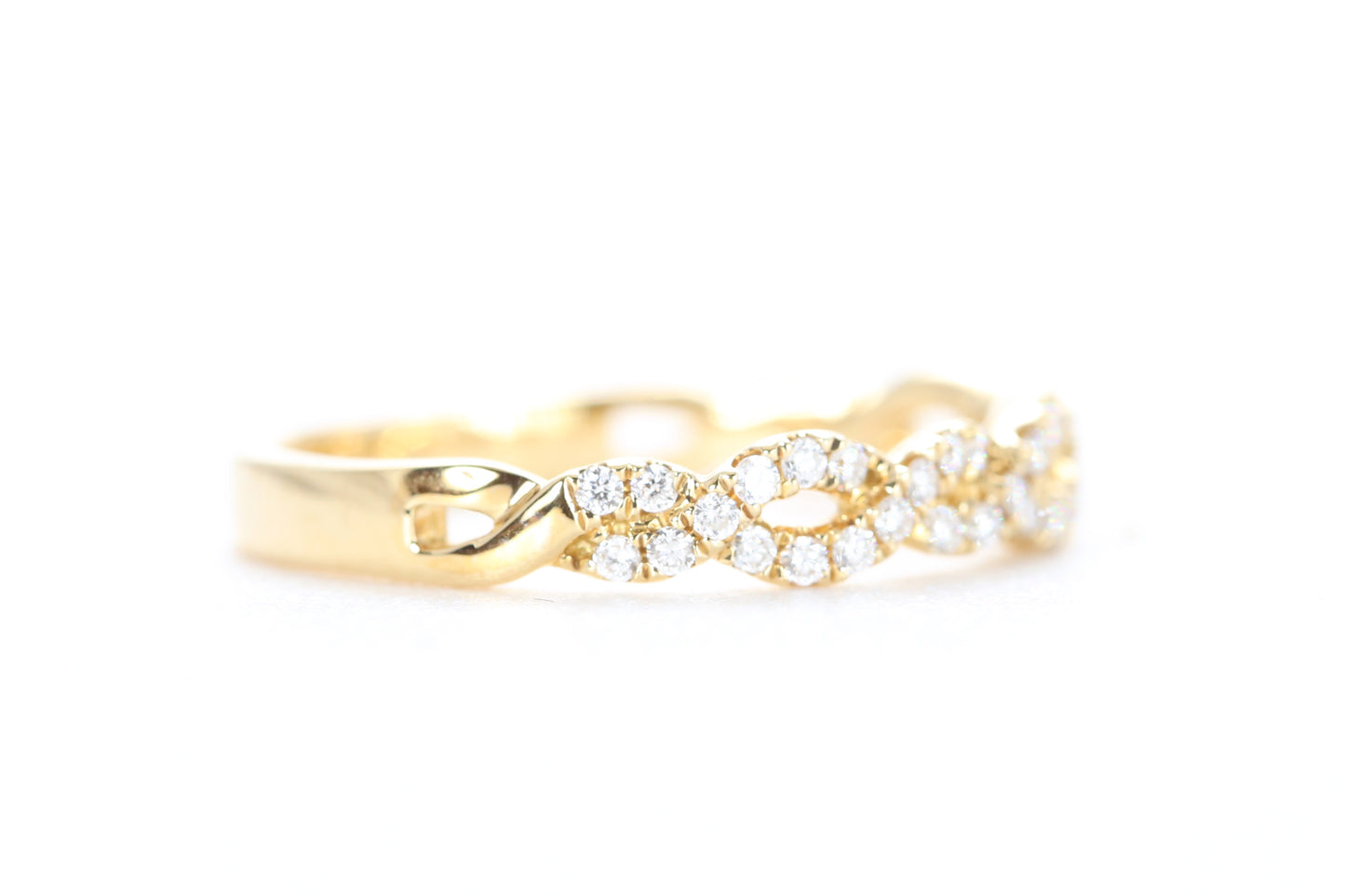 Open Twist Diamond Ring Yellow Gold