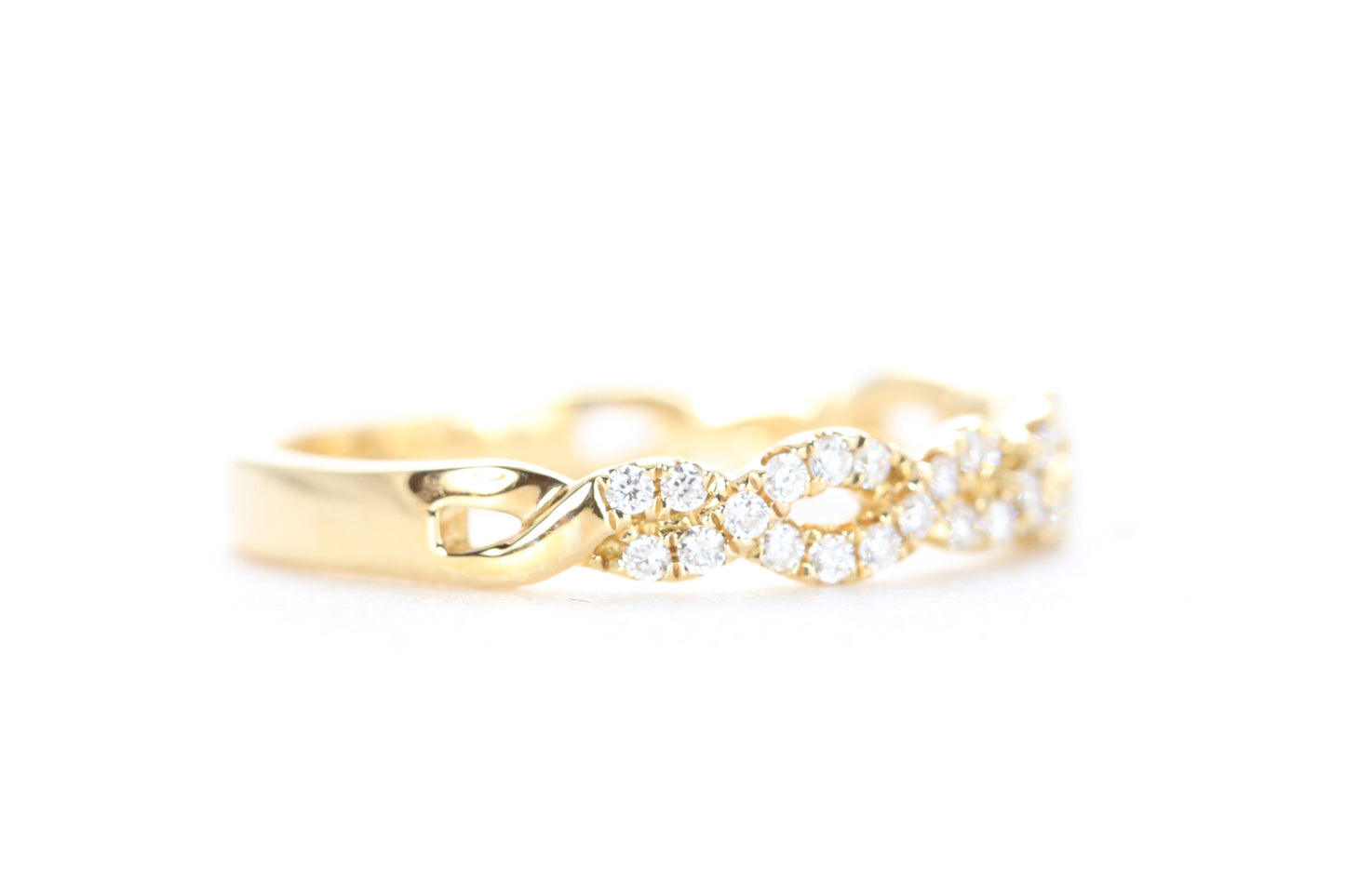 Open Twist Diamond Ring Yellow Gold