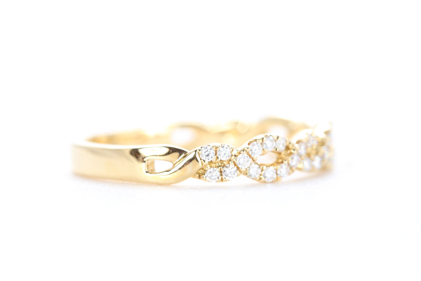 Open Twist Diamond Ring Yellow Gold