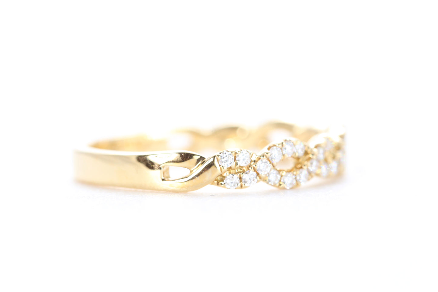 Open Twist Diamond Ring Yellow Gold