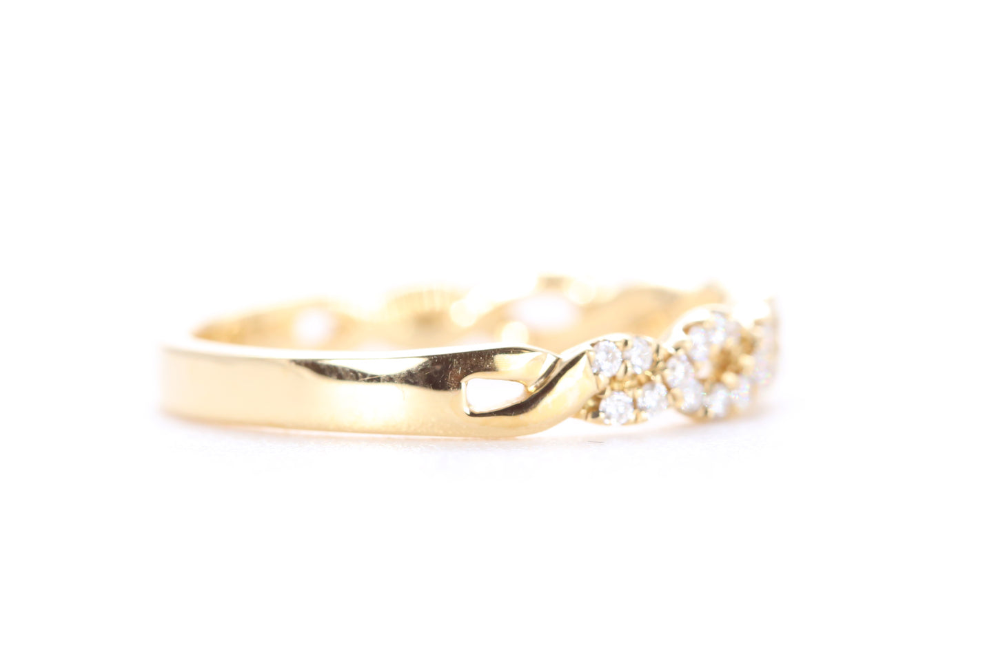 Open Twist Diamond Ring Yellow Gold