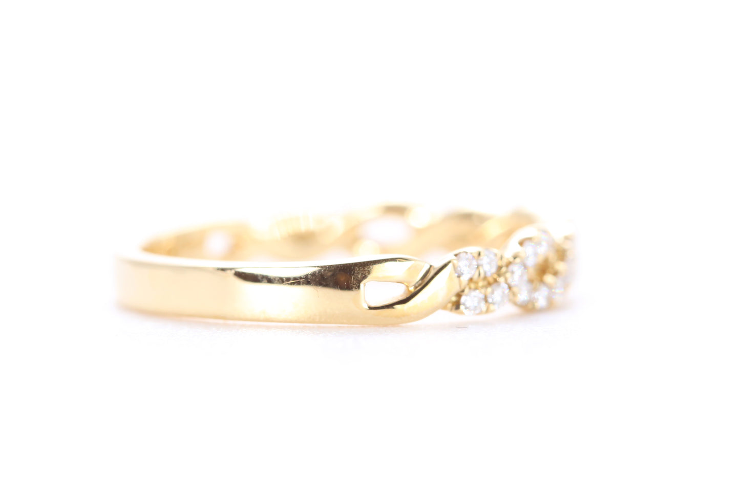 Open Twist Diamond Ring Yellow Gold
