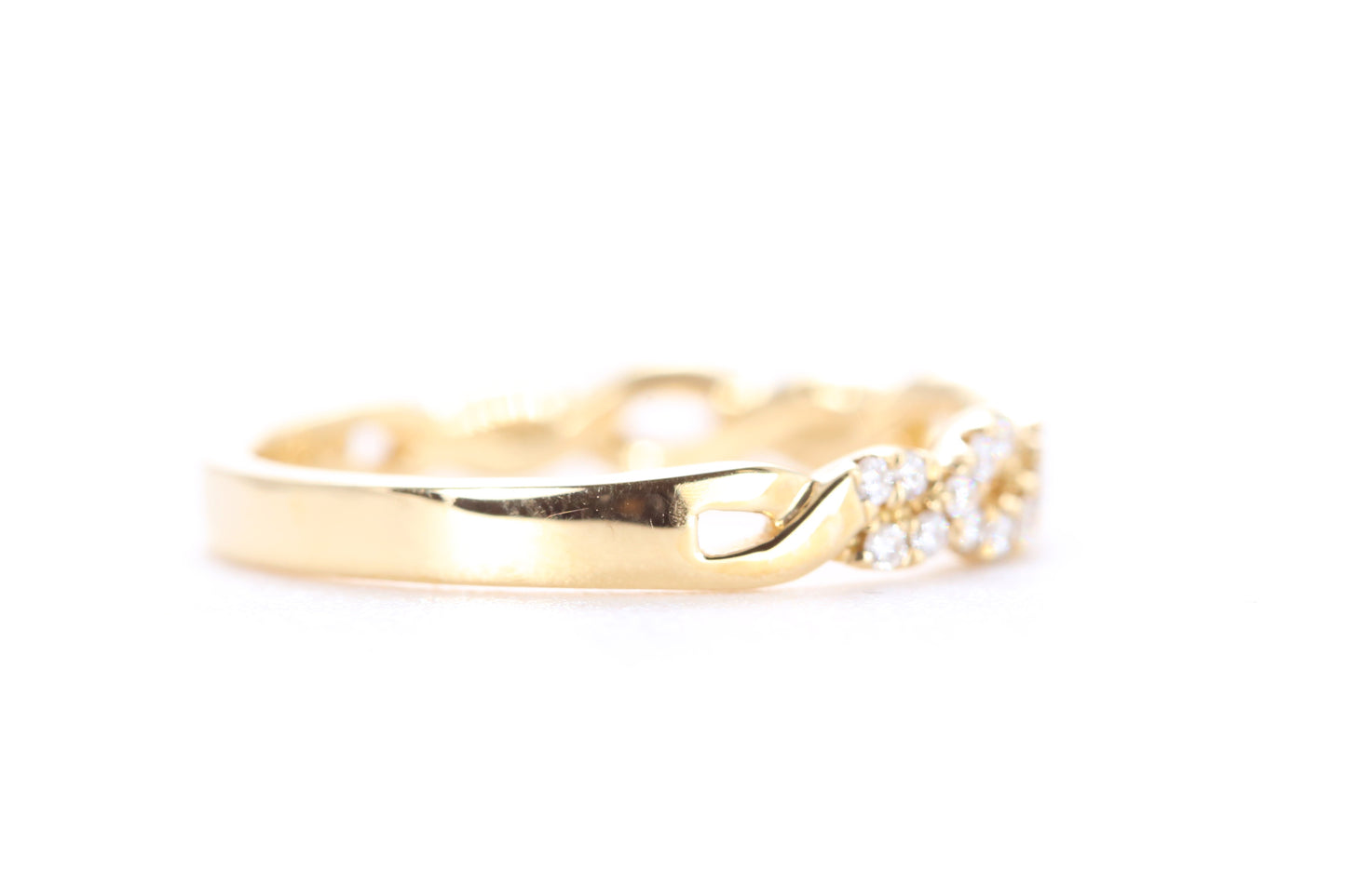 Open Twist Diamond Ring Yellow Gold