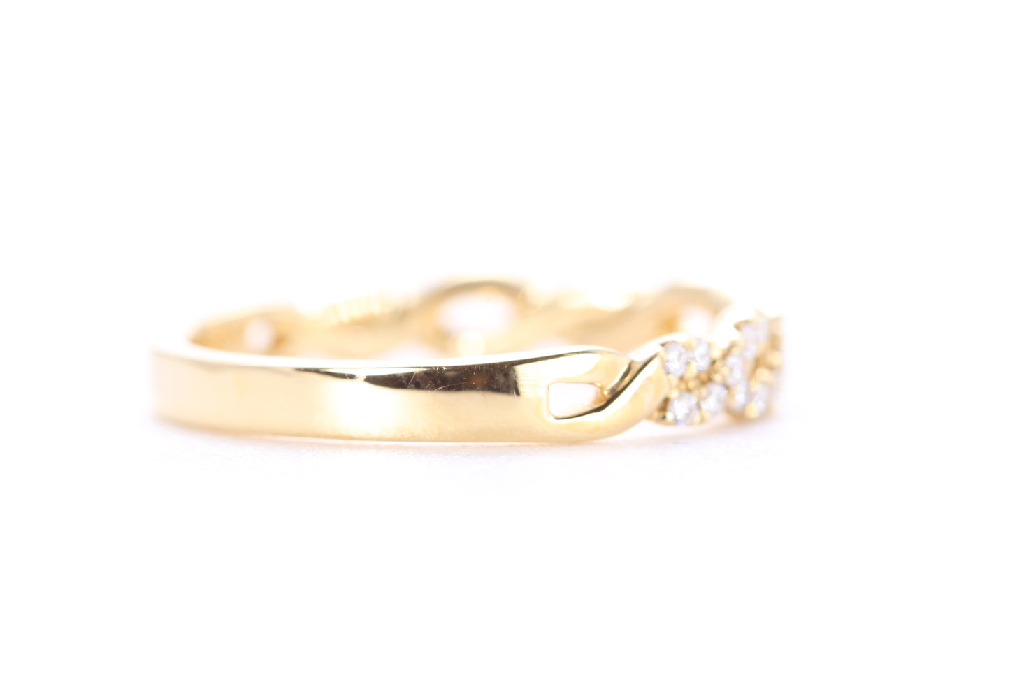 Open Twist Diamond Ring Yellow Gold