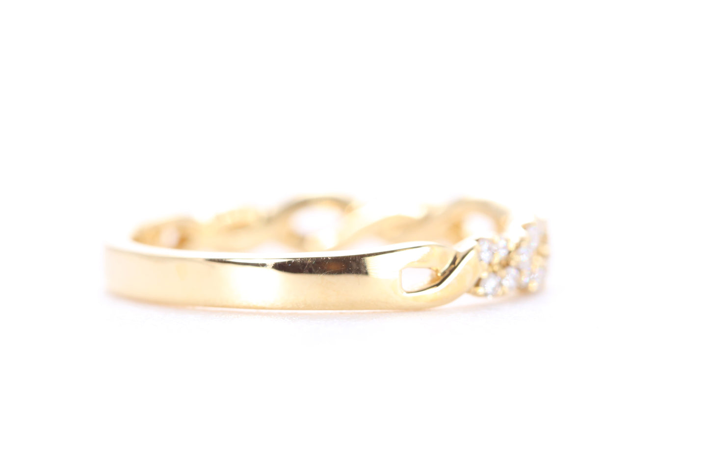 Open Twist Diamond Ring Yellow Gold