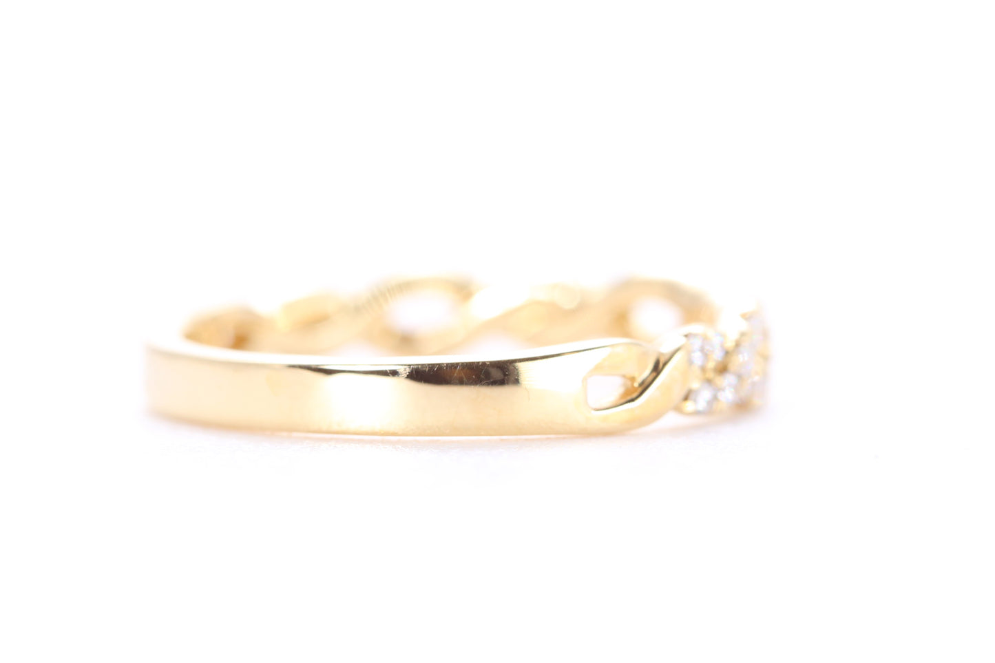 Open Twist Diamond Ring Yellow Gold