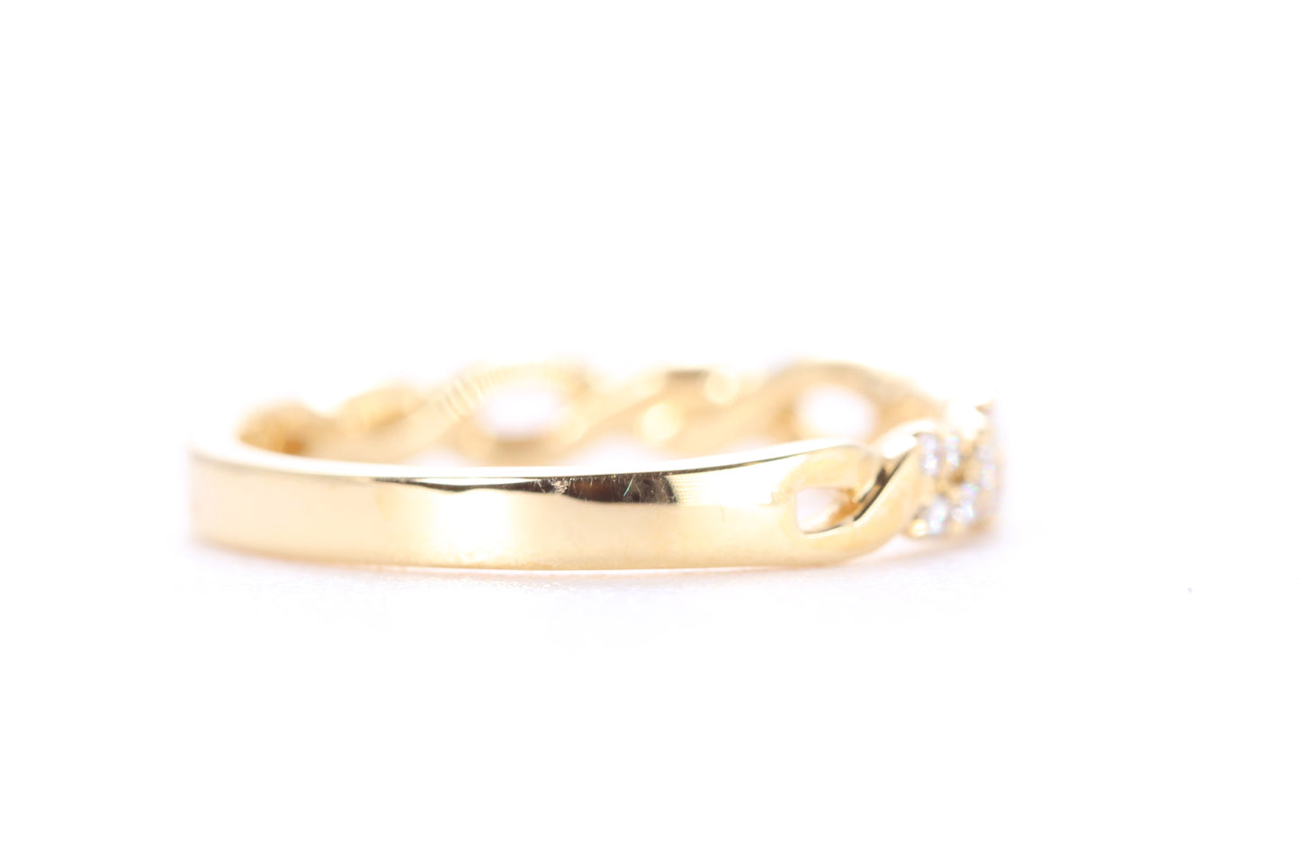 Open Twist Diamond Ring Yellow Gold