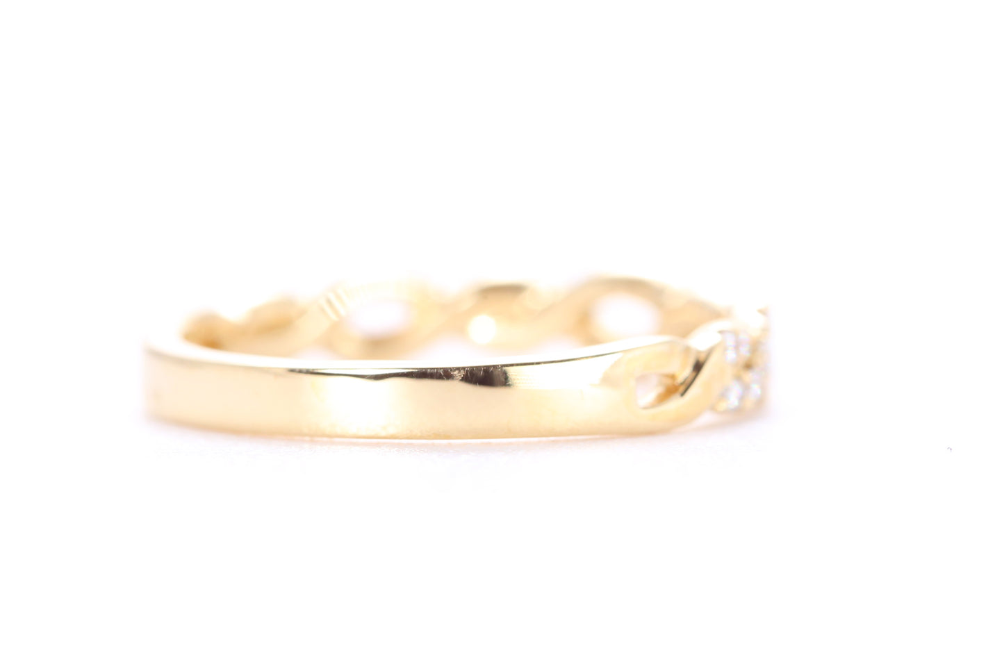 Open Twist Diamond Ring Yellow Gold