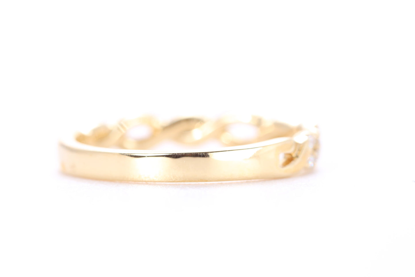 Open Twist Diamond Ring Yellow Gold