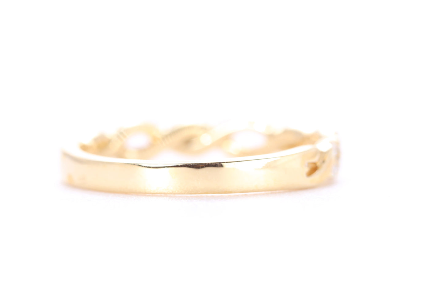 Open Twist Diamond Ring Yellow Gold