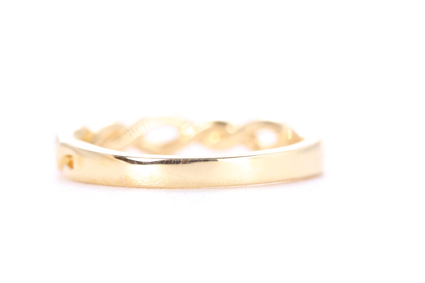 Open Twist Diamond Ring Yellow Gold