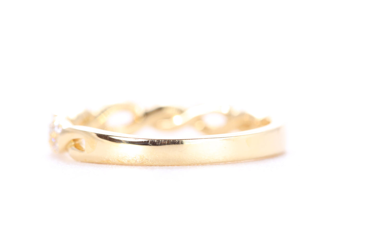 Open Twist Diamond Ring Yellow Gold