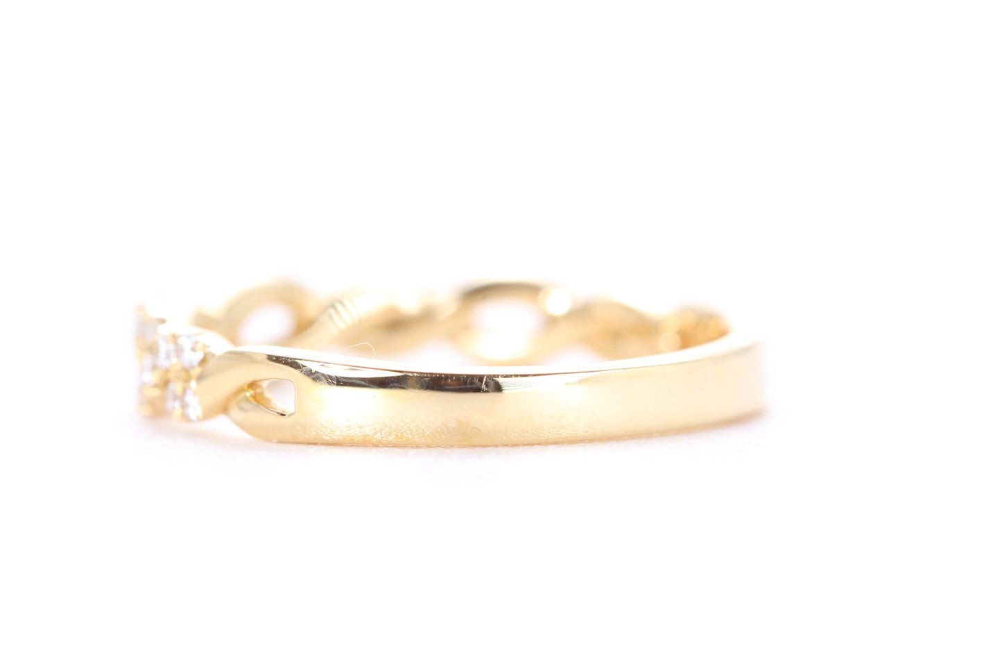 Open Twist Diamond Ring Yellow Gold