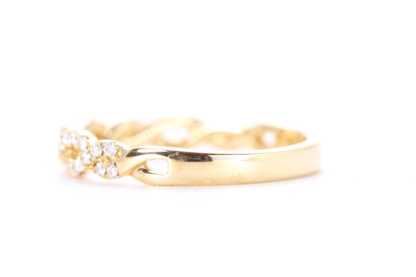 Open Twist Diamond Ring Yellow Gold