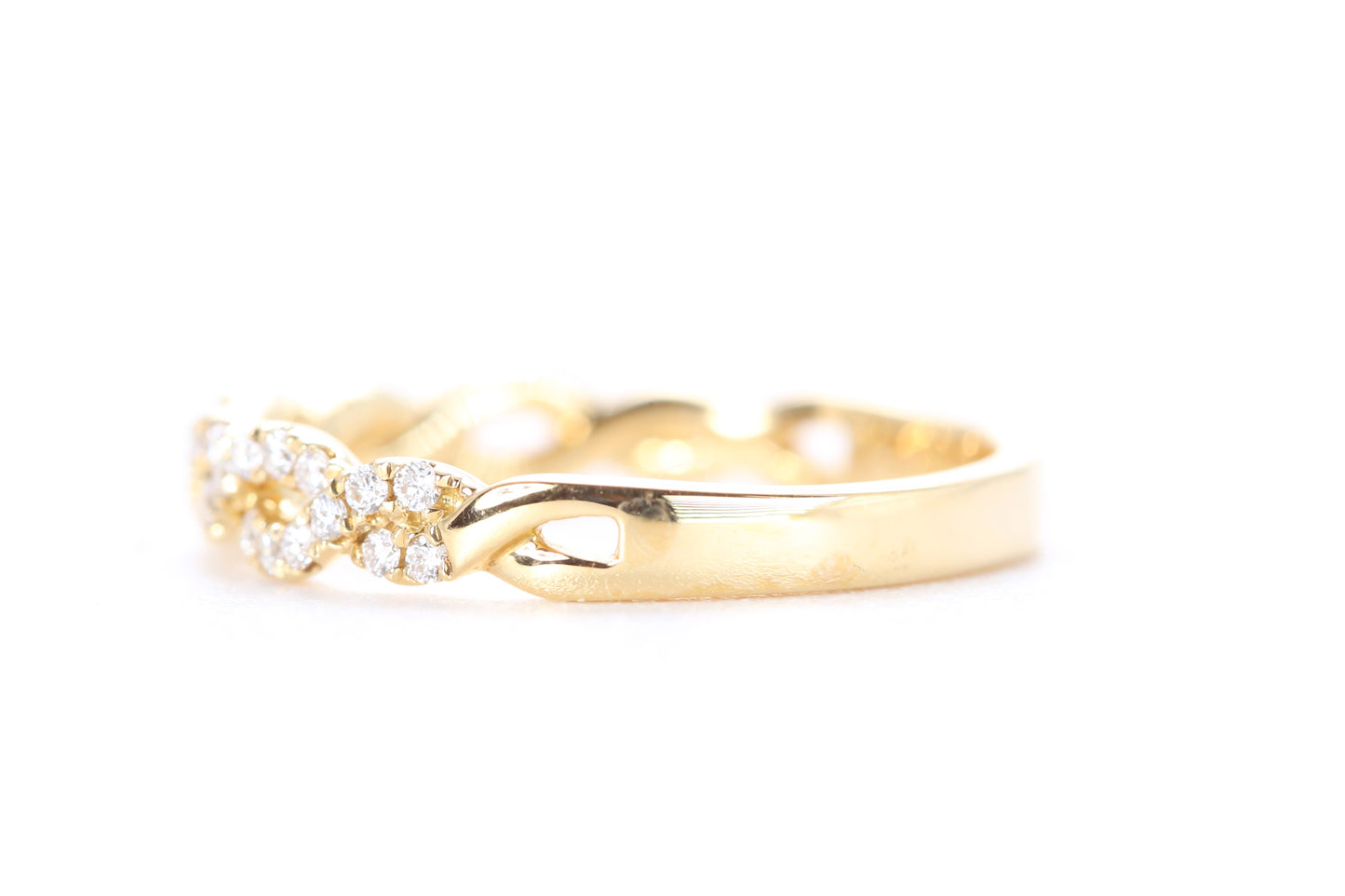 Open Twist Diamond Ring Yellow Gold