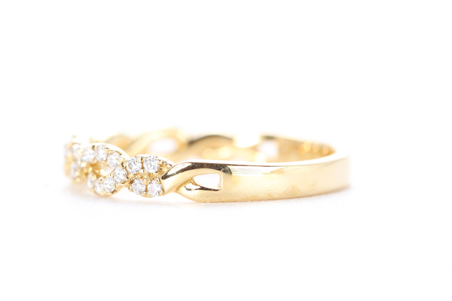 Open Twist Diamond Ring Yellow Gold