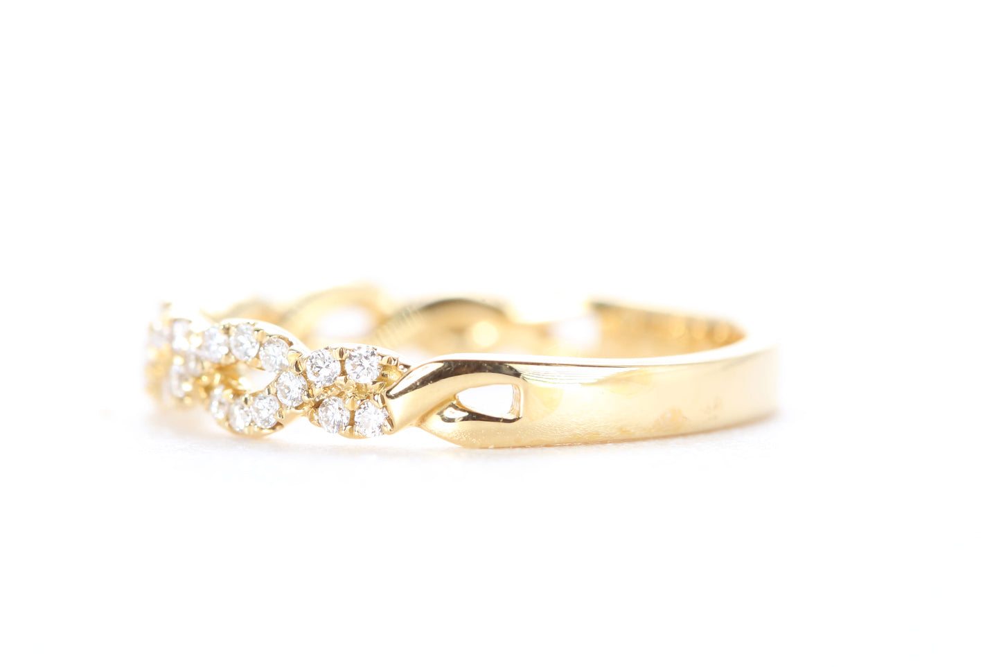 Open Twist Diamond Ring Yellow Gold