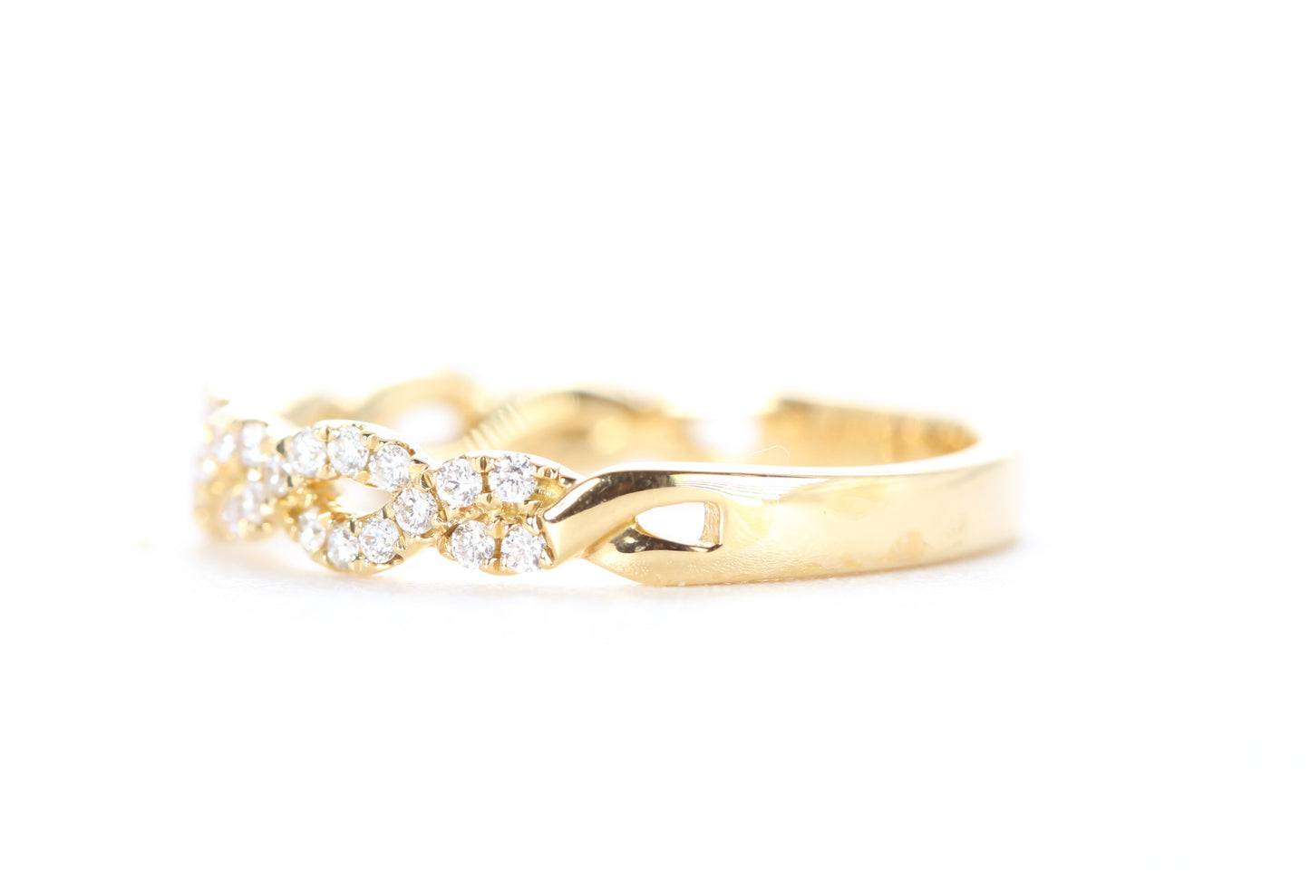 Open Twist Diamond Ring Yellow Gold