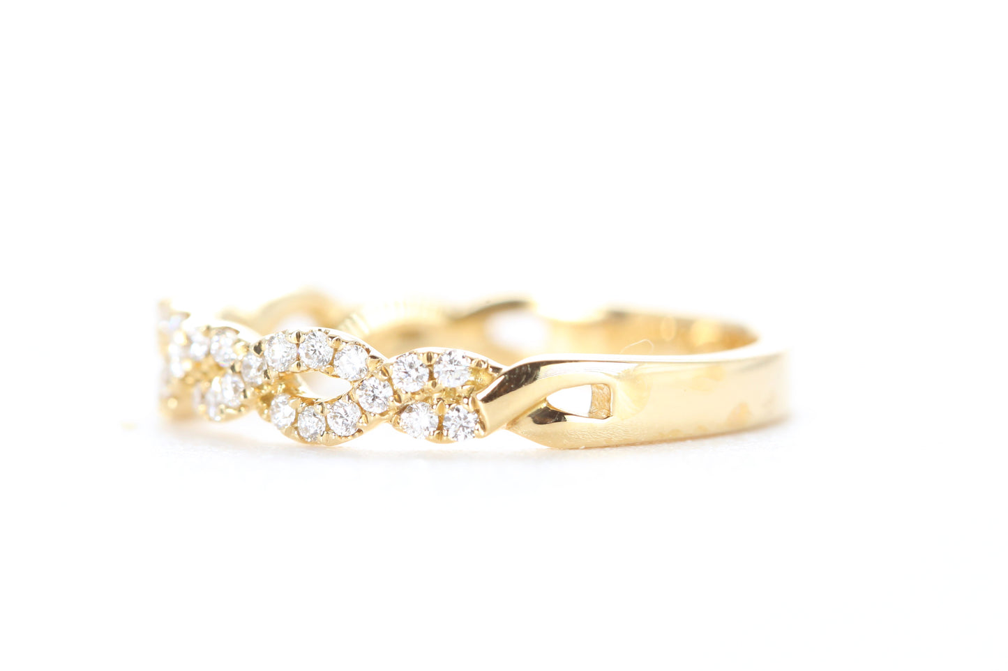 Open Twist Diamond Ring Yellow Gold