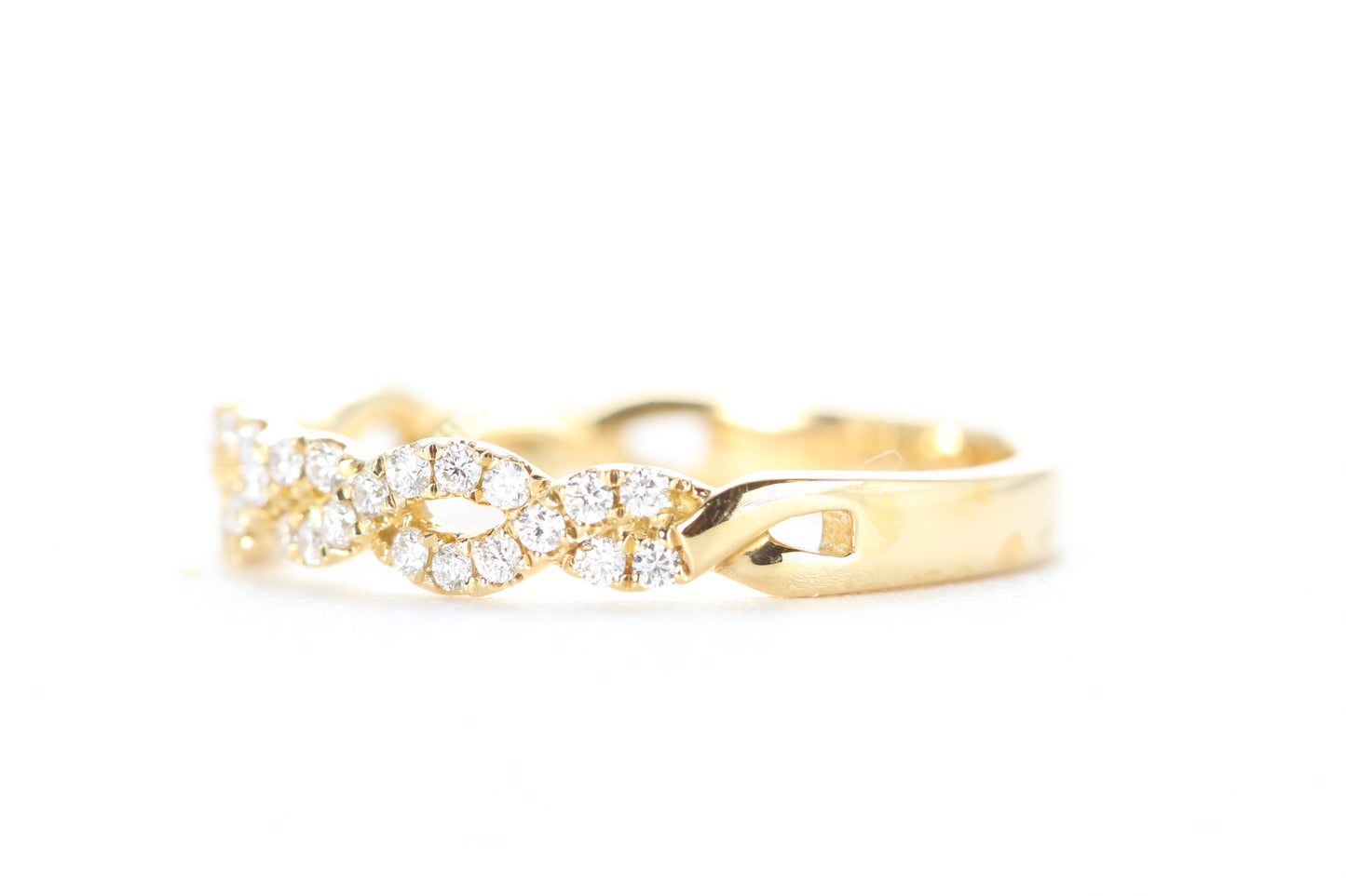 Open Twist Diamond Ring Yellow Gold