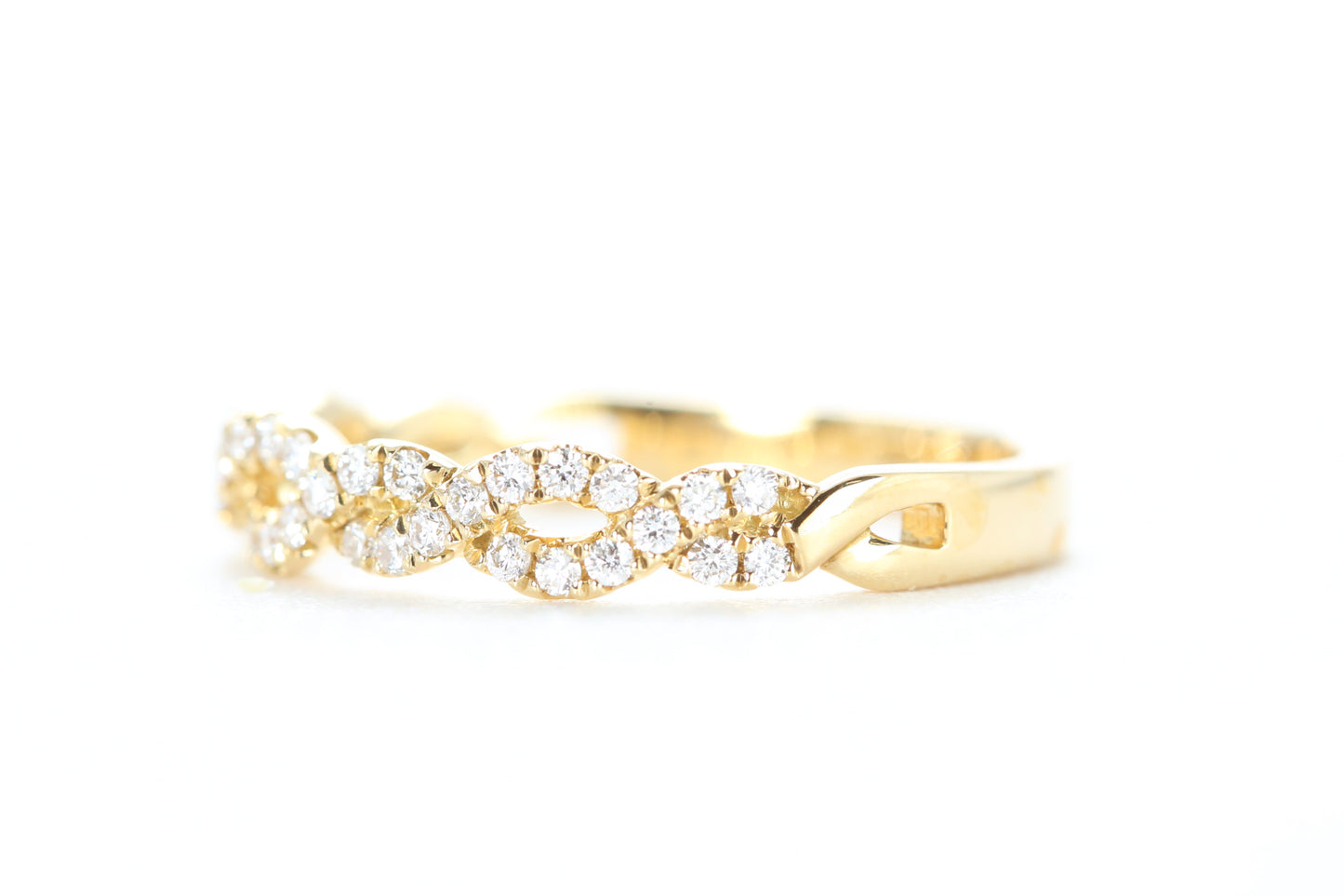 Open Twist Diamond Ring Yellow Gold