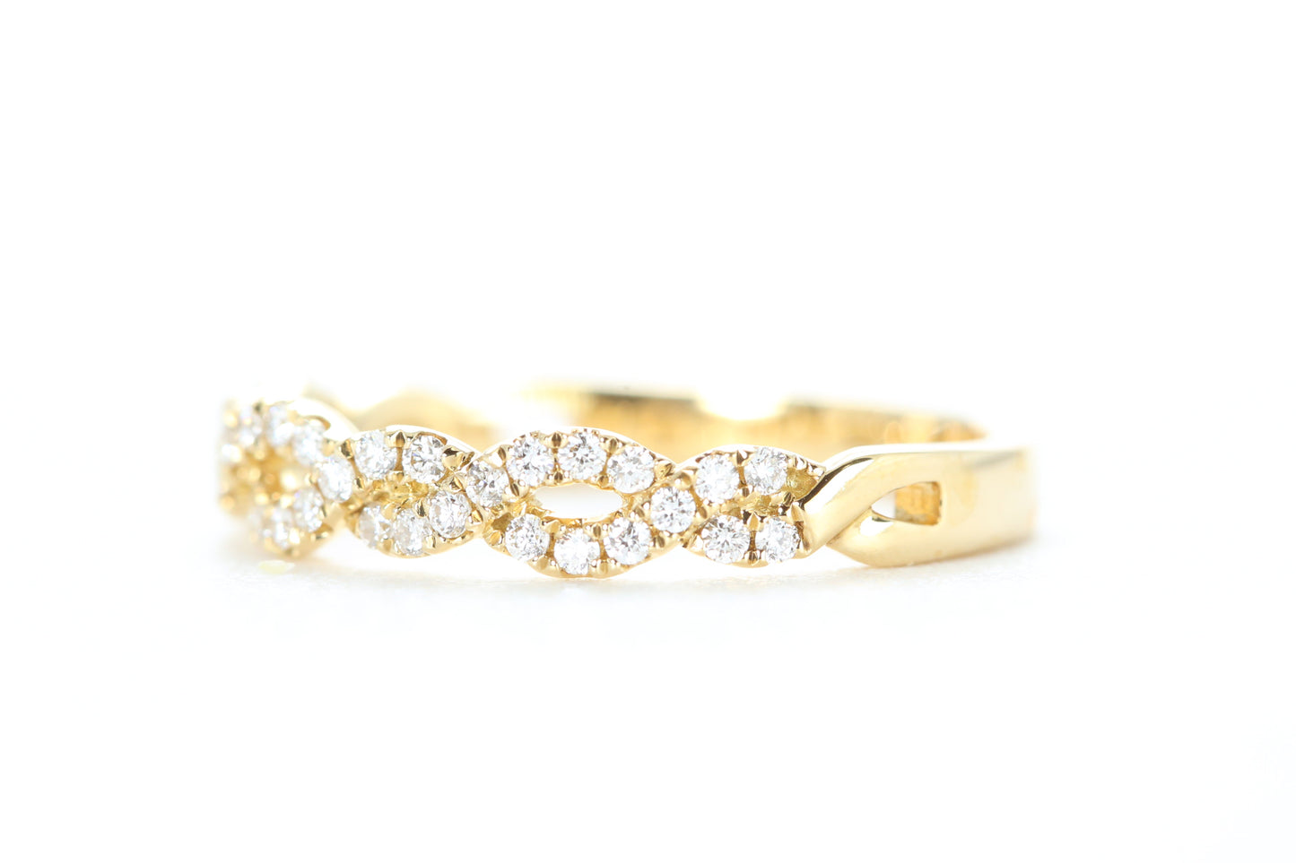 Open Twist Diamond Ring Yellow Gold