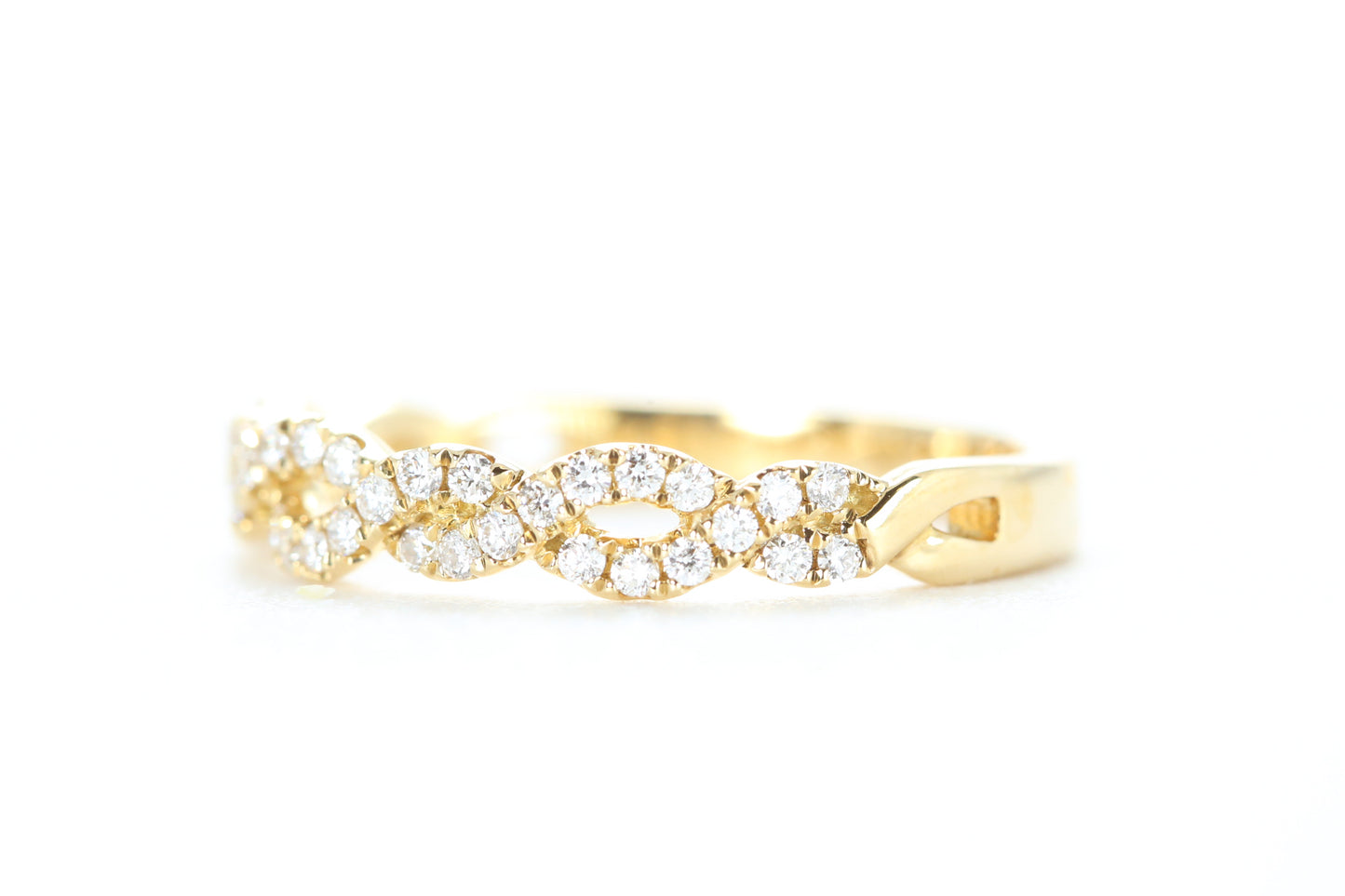 Open Twist Diamond Ring Yellow Gold