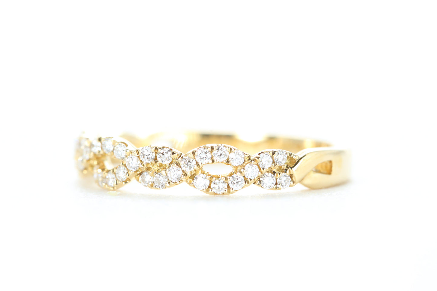 Open Twist Diamond Ring Yellow Gold