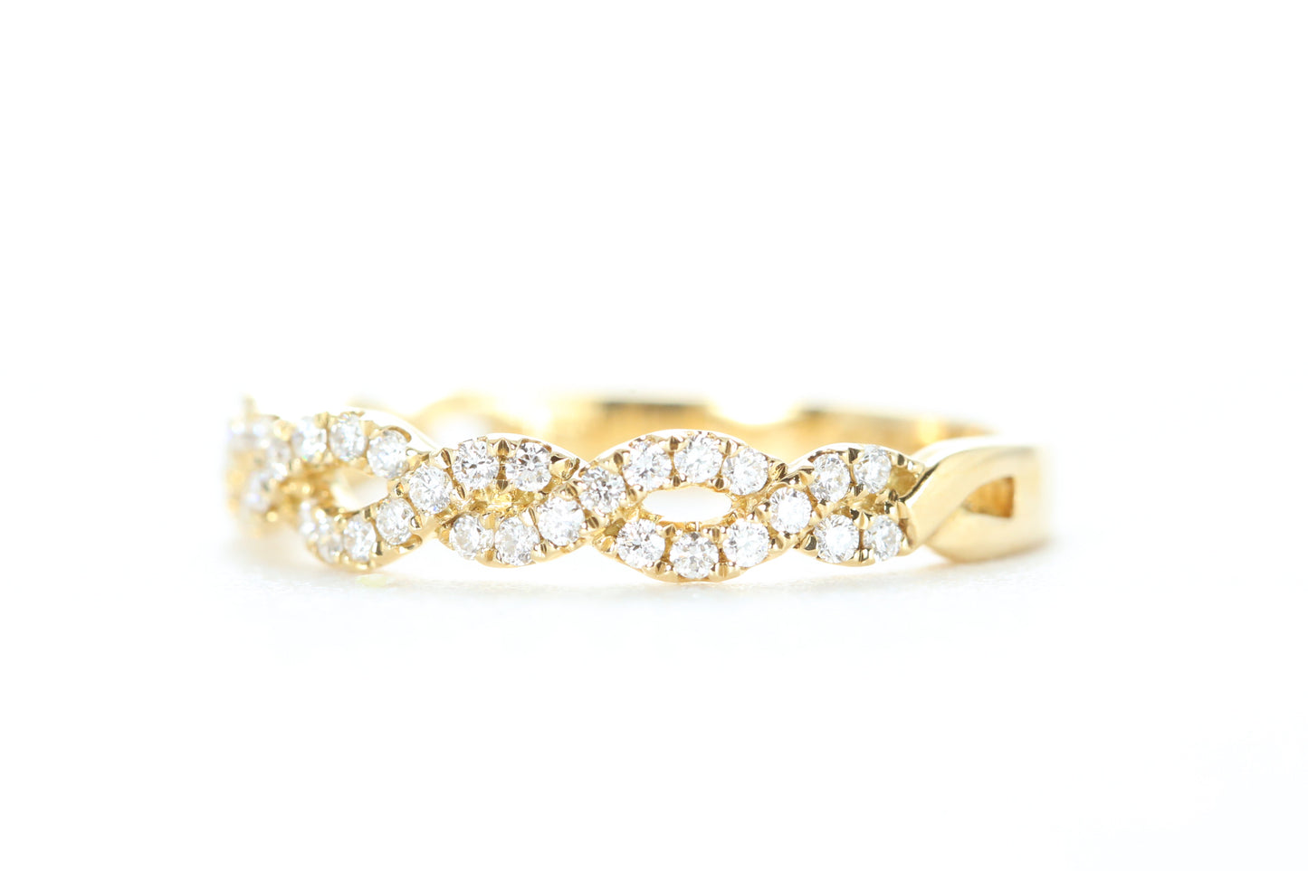 Open Twist Diamond Ring Yellow Gold