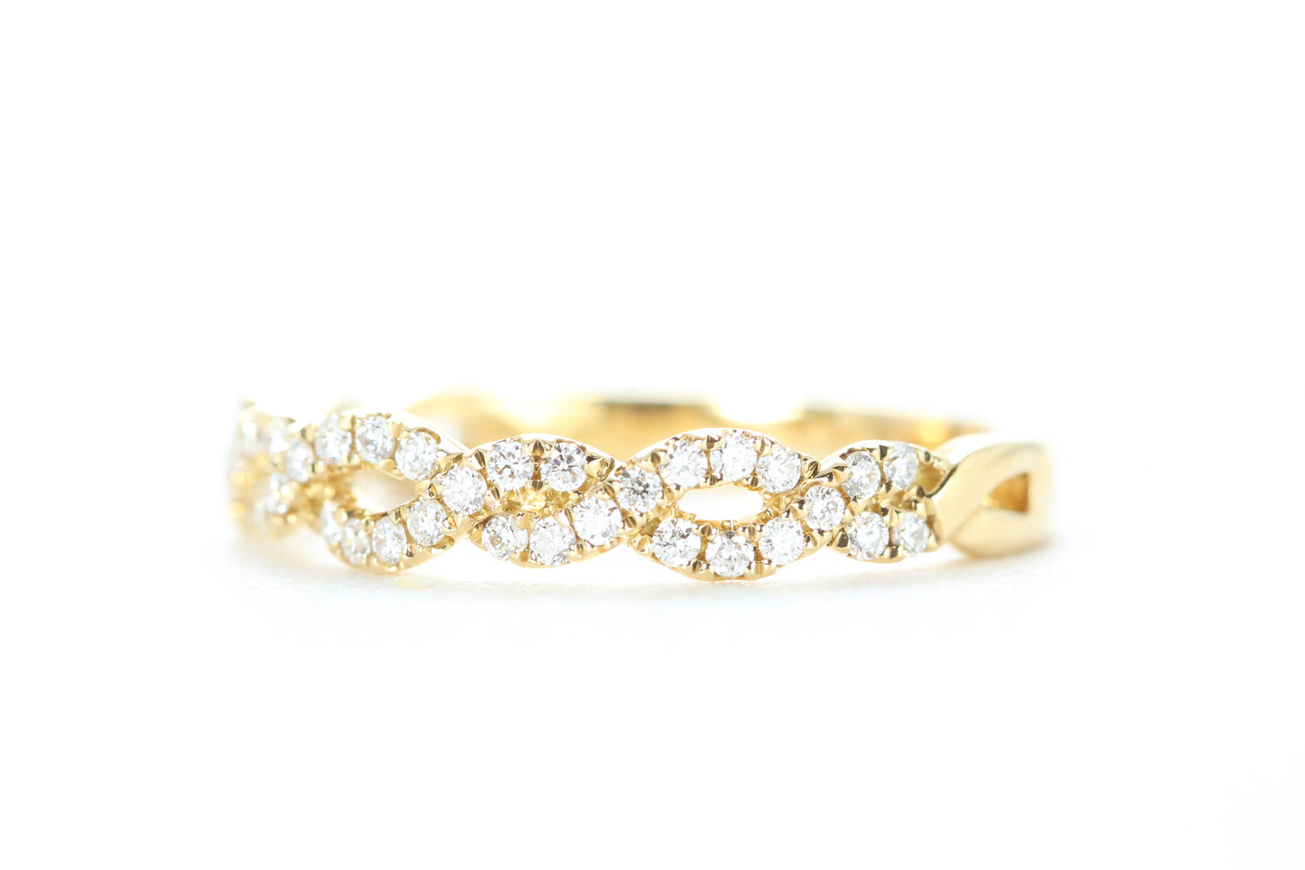 Open Twist Diamond Ring Yellow Gold