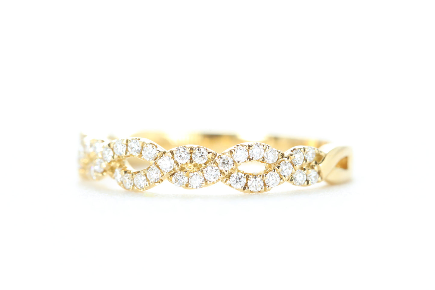 Open Twist Diamond Ring Yellow Gold