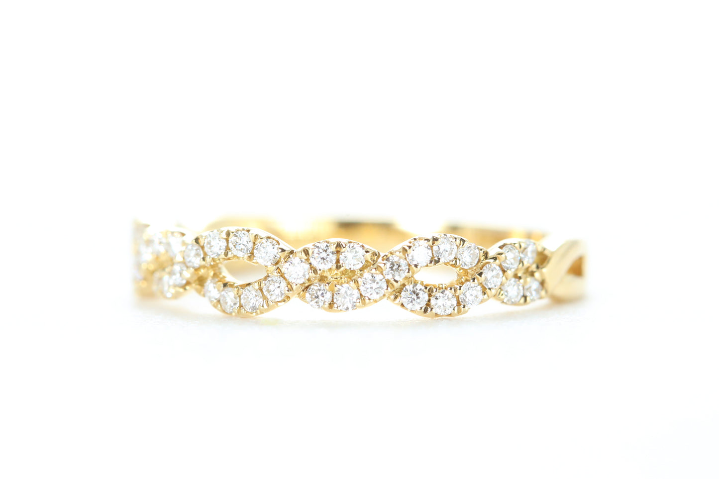 Open Twist Diamond Ring Yellow Gold